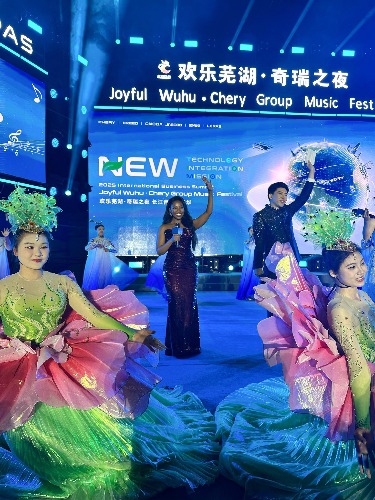 Pearl Modiadie in China for Chery Music Festival and Business Conference